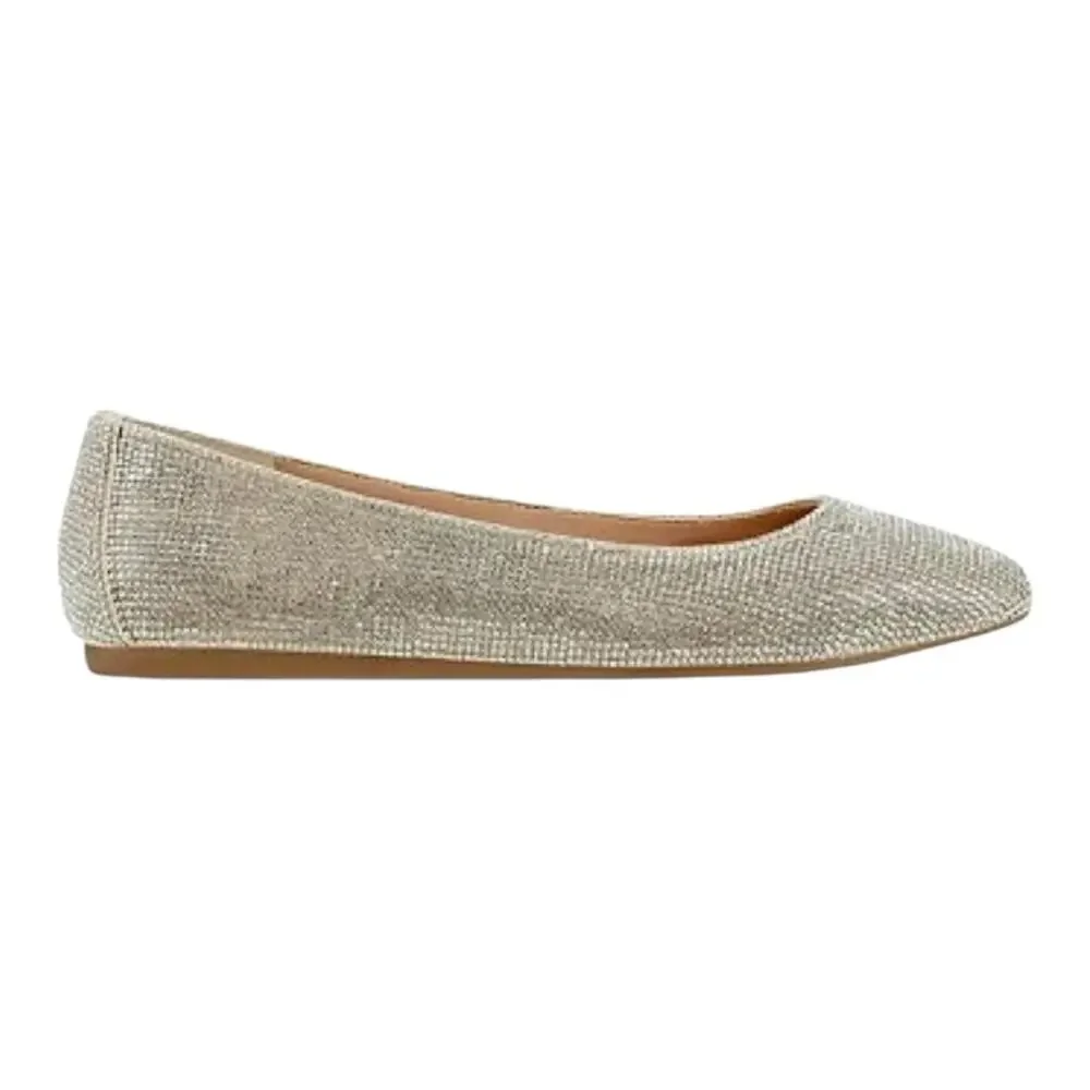 INC Girl's Juney Rhinestone Ballet Flats Cream Size 1
